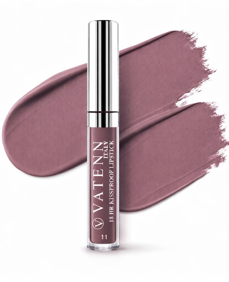 VATENN ITALY 18 Hr Kissproof Lipstick 11 Matte liquid lipstick, Lead-Free ,No Dry Feel, Weightless Feel, Vinyl Ink Kissproof /Lip Lingerie Transfer-Proof, All Day Wear. - Image 1